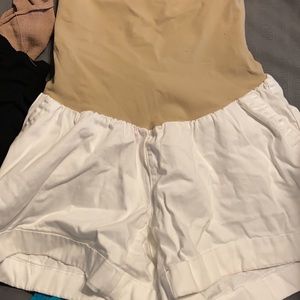 White Maternity Shorts
